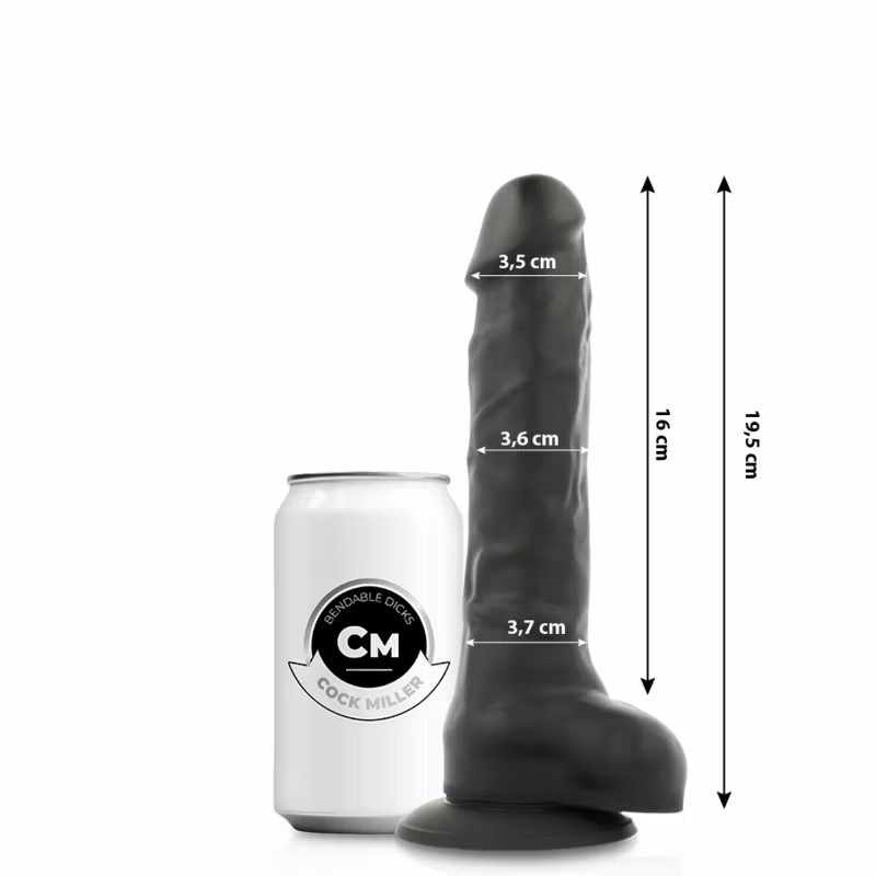 Cock Miller – Silikon Dildo Svart 19.5 cm för Realistisk Njutning och Stimulans
