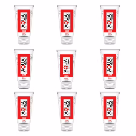 AQUA TRAVEL BIG PACK - SMAK AV LOLLIPOP VATTENBASERAT GLIDMEDEL - 8 STYCK 50 ML + 1 STYCK GRATIS
