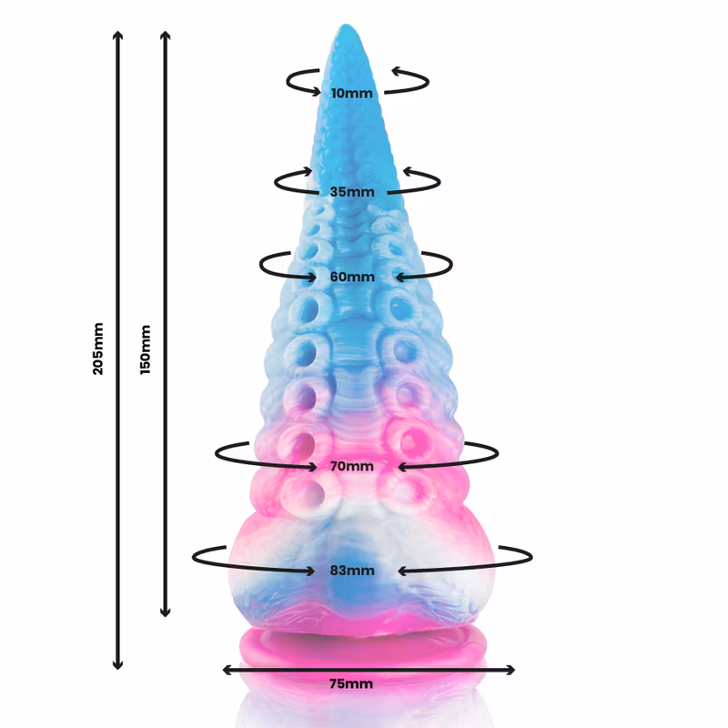 BLÅ TENTAKEL FANTASY  DILDO STÖRRE STORLEK