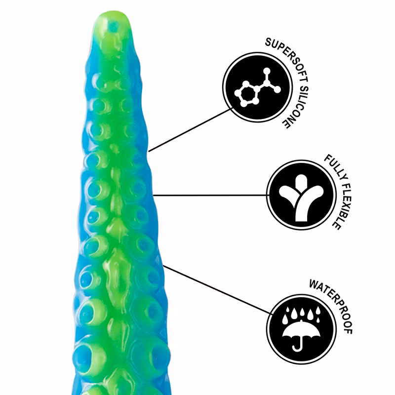 FLUORECERANDE TUNN TENTAKEL FANTASY DILDO MINDRE STORLEK