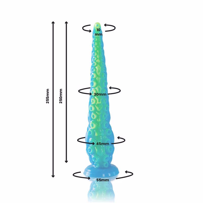 FLUORECERANDE TUNN TENTAKEL FANTASY DILDO MINDRE STORLEK