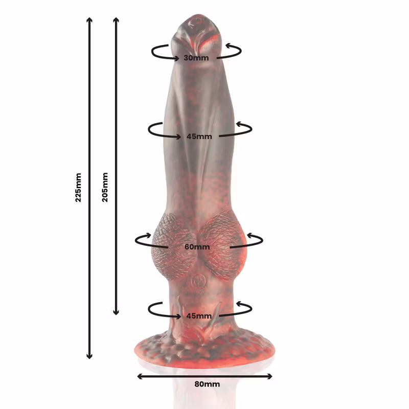 FANTASY DILDO TITAN IN FLAMES LADDBAR MED FJÄRRKONTROLL