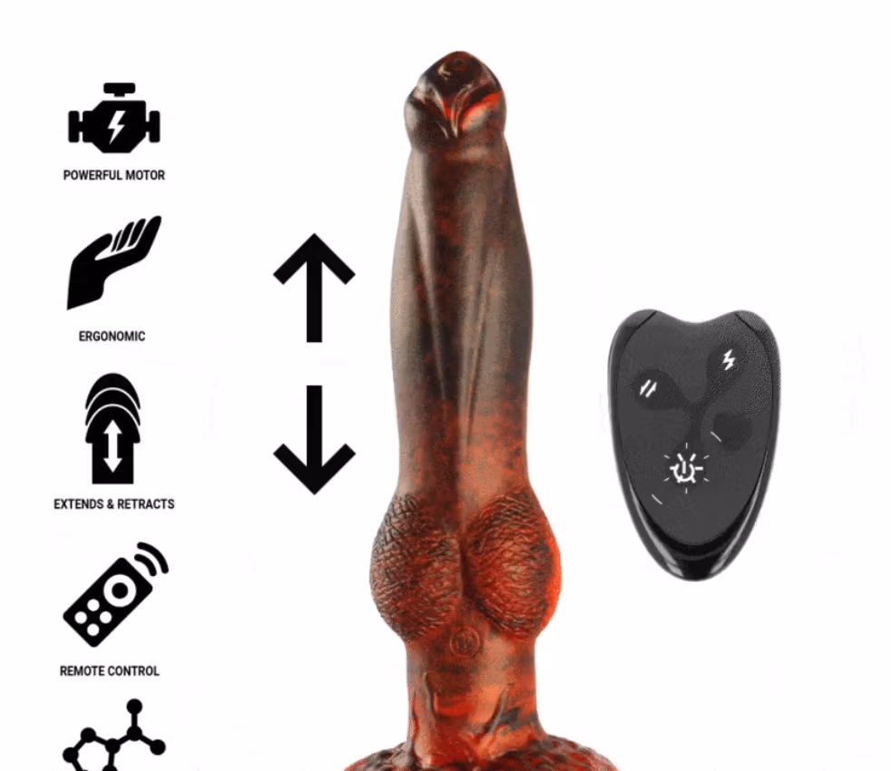 FANTASY DILDO TITAN IN FLAMES LADDBAR MED FJÄRRKONTROLL