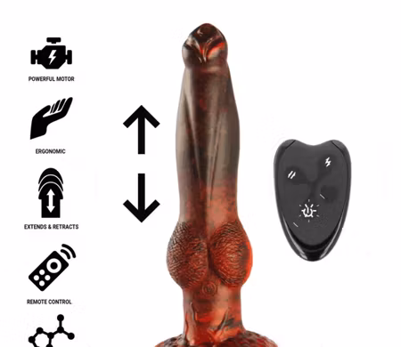 EPIC - PROMETHEUS FANTASY DILDO "UP & DOWN" TITAN IN FLAMES LADDBAR MED FJÄRRKONTROLL