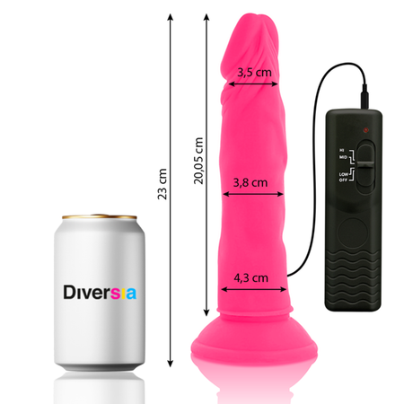 Diversia Rosa Dildo – Vibrerande, Flexibel Dildo med Fjärrkontroll 23 cm