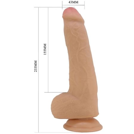 Realistisk hudfärgad dildo med förhud och sugpropp – Pretty Love Draco 23 cm för naturtrogen känsla