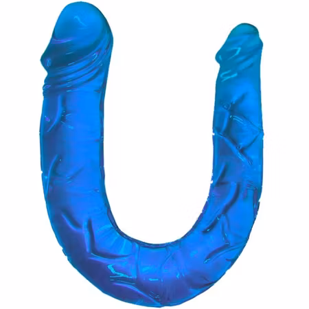 Baile DubbelDildo Blå Transparent – Tjocklek 4 cm för Dubbel Stimulans och Intensiv Njutning