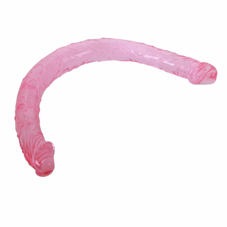 DUBBELDILDO ROSA TRANSAPARENT