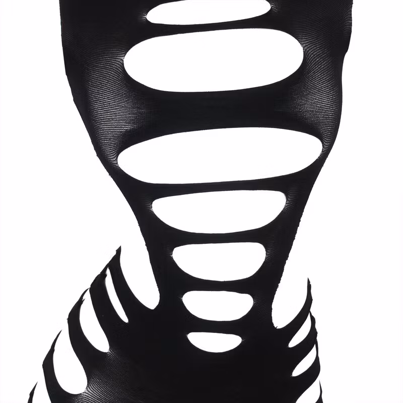 Långärmad Elastisk klänning i Svart