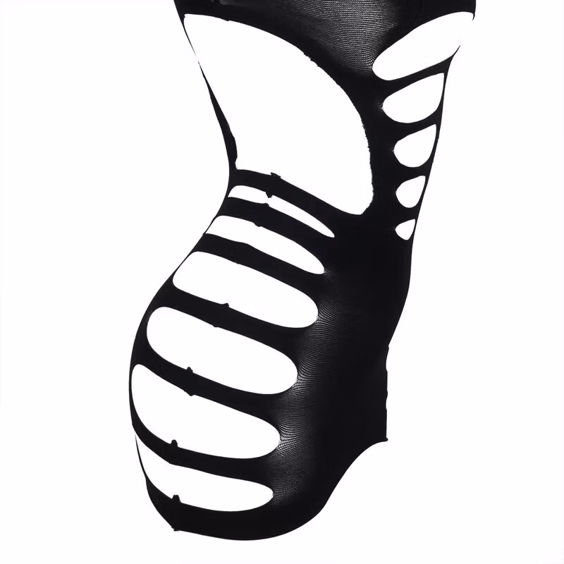 Långärmad Elastisk klänning i Svart