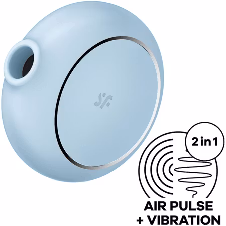 SATISFYER PRO TO GO 3 DUBBEL AIR PULSE-STIMULATOR & VIBRATOR – Blå Modell för Effektiv Dubbel Stimulering och Oöverträffad Njutning