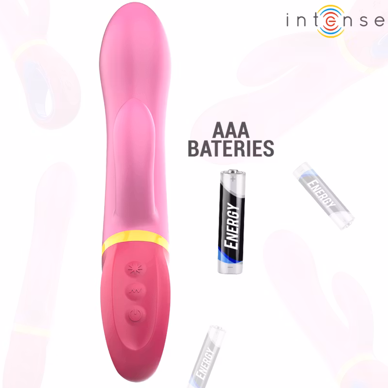 INTENSE - Daphne Rabbit Vibrator Rosa – Dubbel Stimulering för Klitoris och G-Punkt med Mjuk Rosa Silikon