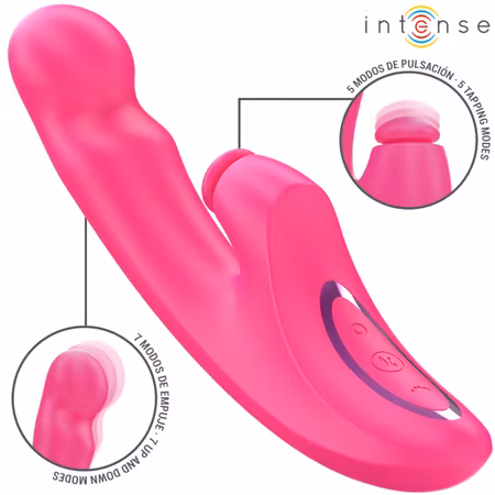 INTENSE Emi Vibrator 13,5 CM Multifunktion 3-i-1, 10 Vibrationer, Rosa – Kompakt och Allsidig Vibrator för Intensa och Anpassningsbara Upplevelser