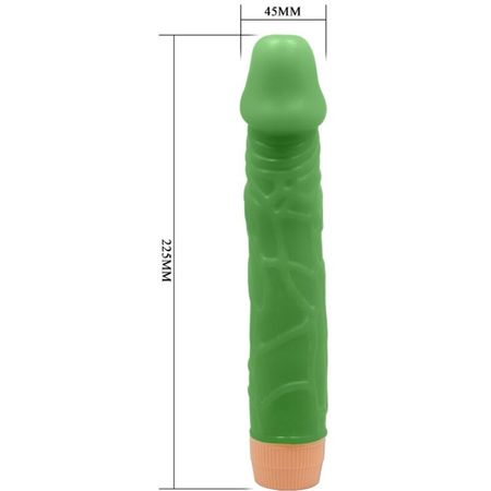 "BAILE - BILL Realistisk Dildo Vibrator 22,5 CM Grön – Stark Vibrator för Realistisk Njutning och Intensiv Stimulering"