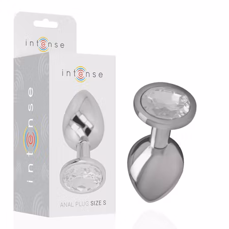 INTENSE – Analplugg i Aluminium Metall med Silver Kristall, Small, Diameter 2,6 cm för Elegant och Intensiv Anal Stimulans