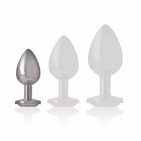 INTENSE – Analplugg i Aluminium Metall med Silver Kristall, Small, Diameter 2,6 cm för Elegant och Intensiv Anal Stimulans