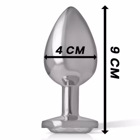 INTENSE – Analplugg i Aluminium Metall med Silver Kristall, Large, Diameter 4 cm för Kraftfull och Lyxig Anal Stimulans