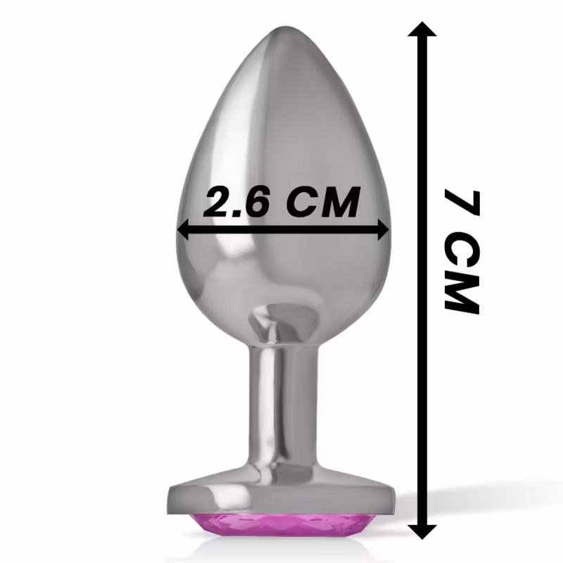 INTENSE – Analplugg i Aluminium Metall med Rosa Kristall, Small, Diameter 2,6 cm för Mjuk och Elegant Anal Stimulans