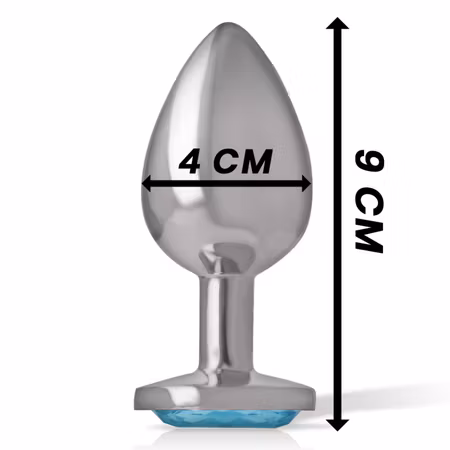 INTENSE – Analplugg i Aluminiummetall med Blå Kristall, Large, Diameter 4 cm för Kraftfull Stimulans och Elegans