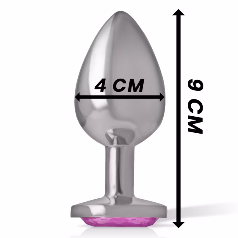 "INTENSE – Analplugg i Aluminium Metall med Rosa Kristall, Large, Diameter 4 cm för Kraftfull och Elegant Anal Stimulans