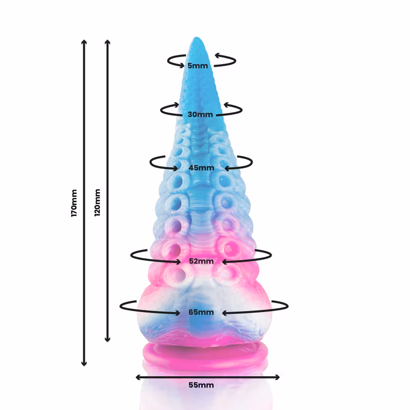 BLÅ TENTAKEL FANTASY  DILDO MINDRE STORLEK
