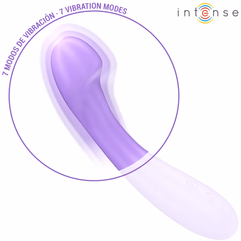INTENSE Becky uppvärmbar vibrator i lila – 19 cm lång G-punktsdildo med 7 kraftfulla vibrationslägen för intensiv njutning