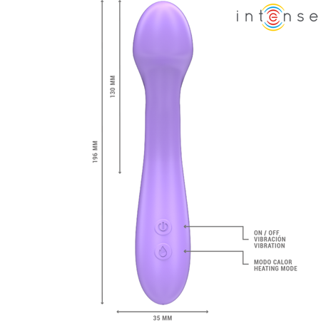 INTENSE Becky Vibrator 19 cm – Uppvärmbar & Kraftfull med 7 Vibrationslägen – Lyxig Lila G-punktsdildo