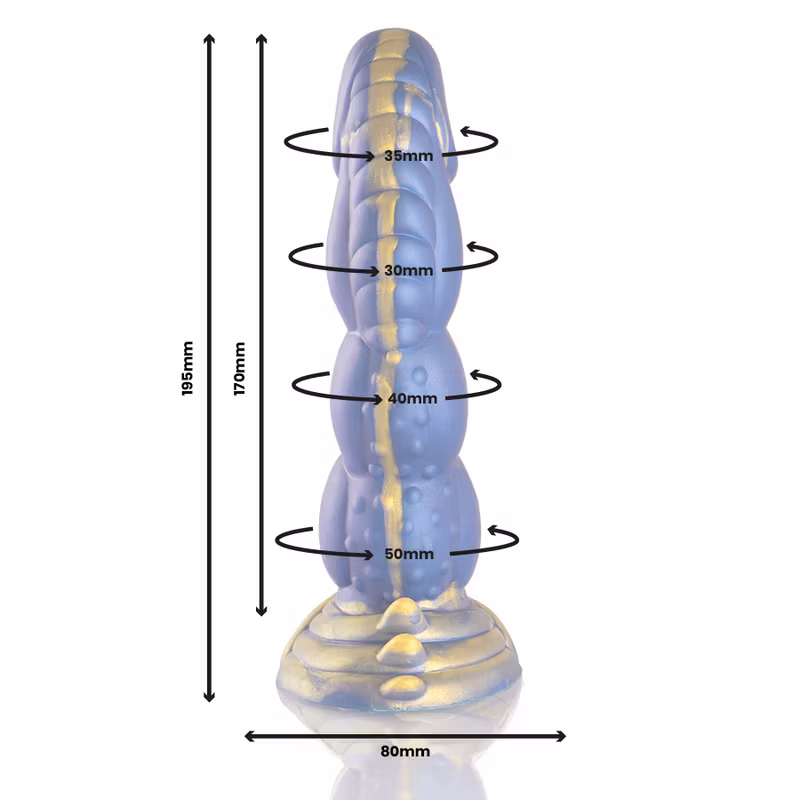 Poseidon fantasy-dildo med havstema – extra stor sexleksak i blått från EPIC, säljs hos PinkLove.se