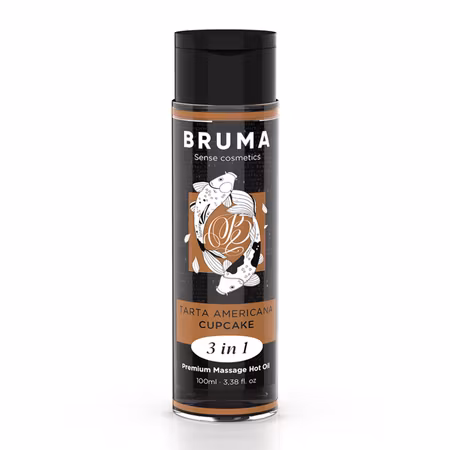 Värmande massageolja med doft av cupcake – BRUMA 3-i-1 lyxolja för kropp, massage & återfuktning – 100 ml