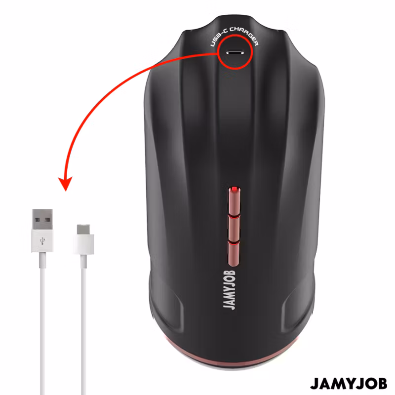 JamyJob Megabite automatisk masturbator för män med 5 stimulerande lägen och vibration – högteknologisk njutning med realistisk känsla