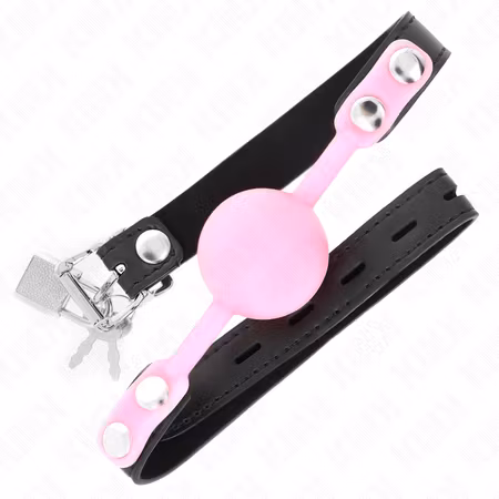 KINK Luminous Gag Ball i Kroppsvänlig Silikon  4 cm – Justerbar Rem 60 x 2 cm, Mjuk & Säker BDSM Munkavle