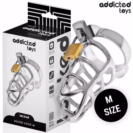 ADDICTED TOYS LOCKED - SILVER LOCK METALL PENISBUR STORLEK M