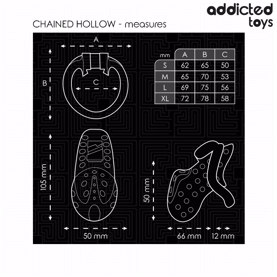 ADDICTED TOYS LOCKED - CHAINED HOLLOW PENISBUR 10,5 CM