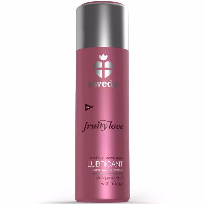 Swede Fruity Love Pink Grapefruit with Mango 50 ml – fruktigt vattenbaserat glidmedel, silkeslent och kondomsäkert.