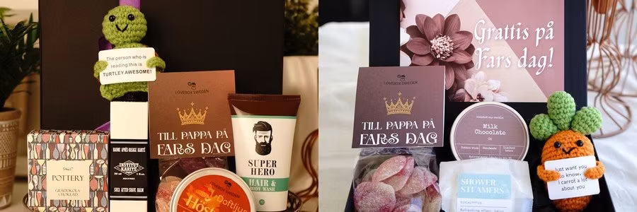 Fars dag gåva eller Fars dag present? Två färdiga presentboxar till pappa 2026