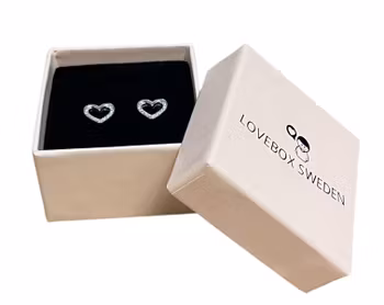 Silverörhängen hjärta