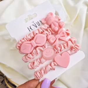 Rosa hårsnoddar 5pack