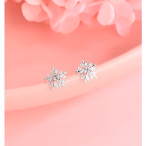 Rhodiumpläterade silverörhängen "Snöflinga"