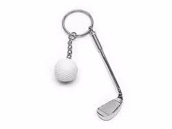 Nyckelring golfboll och golfklubba