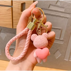 Nyckelring nalle med hjärta