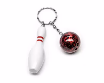 Nyckelring bowling klot och kägla