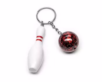 Nyckelring bowling klot och kägla