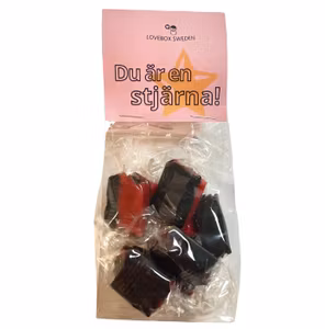 Personligt godis - Hallon & saltlakrits kolor 70gr