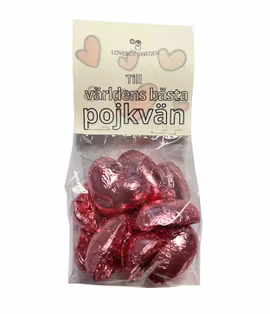 Mjölkchokladhjärtan med budskap
