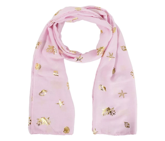 Rosa scarf med guldtryck