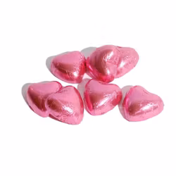Milk chocolate hearts in gift box