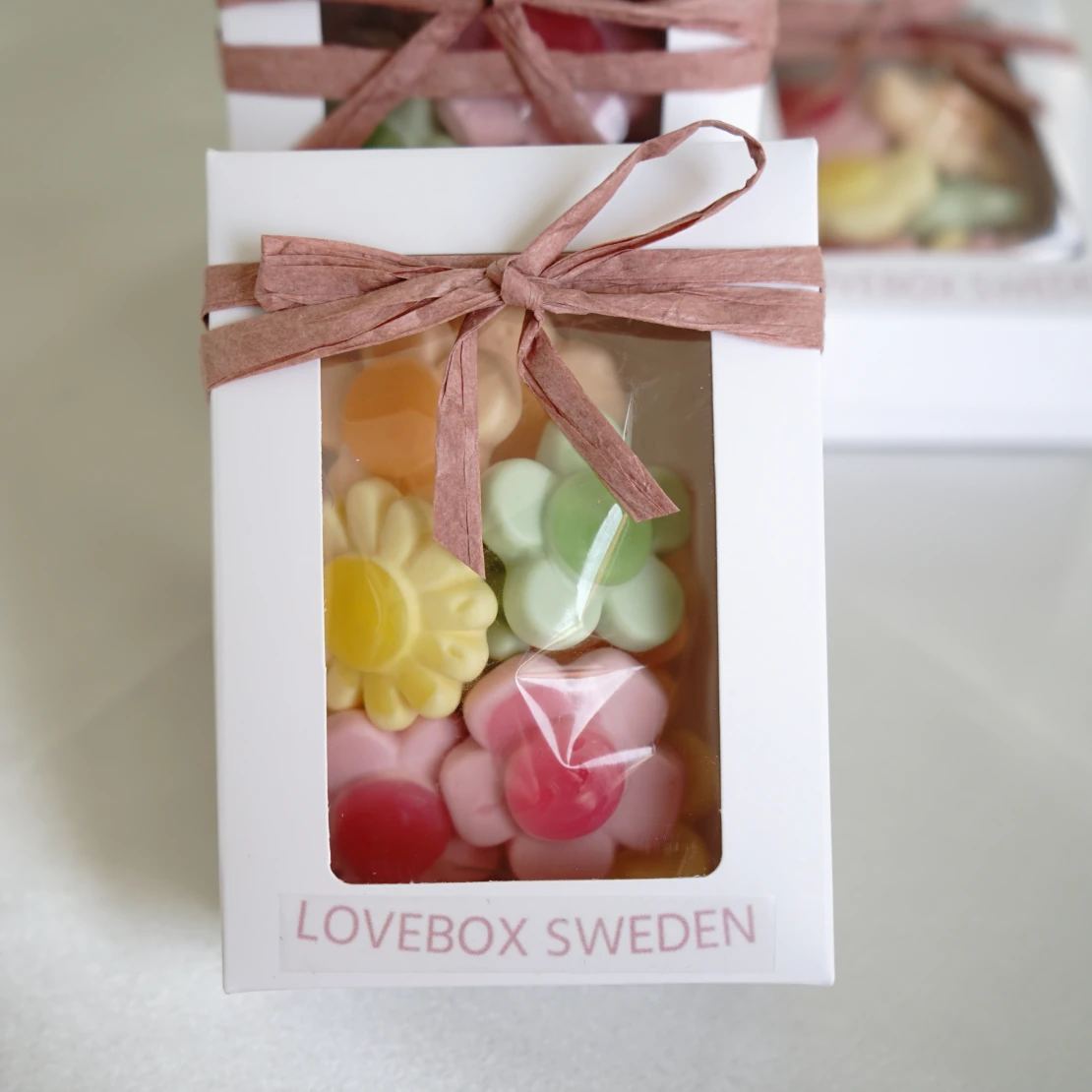 Godisblommor i presentförpackning