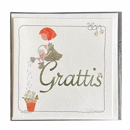 Dubbelkort med kuvert, Grattis