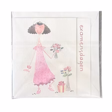 Dubbelkort med kuvert Examensdagen, tjej