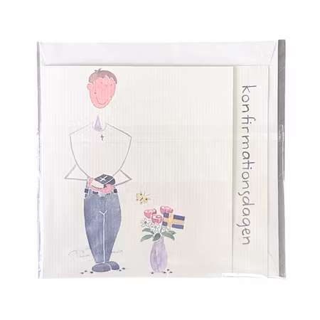 Dubbelkort med kuvert Konfirmationsdagen, kille